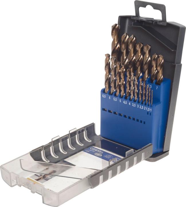 kwb COBALT Spiralbohrersatz 19-tlg. (1 mm, 1.5 mm, 10 mm, 2 mm, 2.5 mm, 3 mm, 3.5 mm, 4 mm, 4.5 mm, 5 mm, 5.5 mm, 6 mm, 6.5 mm, 7 mm, 7.5 mm, 8 mm, 8.5 mm, 9 mm, 9.5 mm)