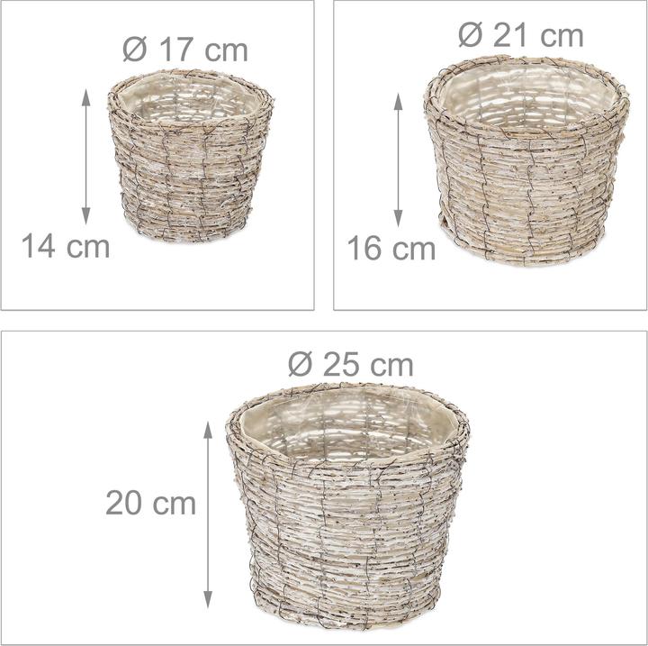 Image du produit Relaxdays 3x pot de fleurs (25 cm)