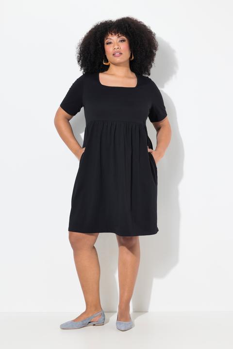 Produktbild Ulla Popken Kleid, A-Linie, Carree-Ausschnitt, Halbarm, Taschen (60)