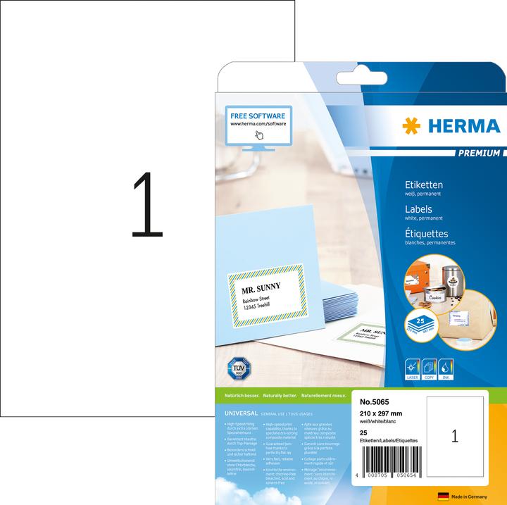 Produktbild HERMA Universal Etiketten A4