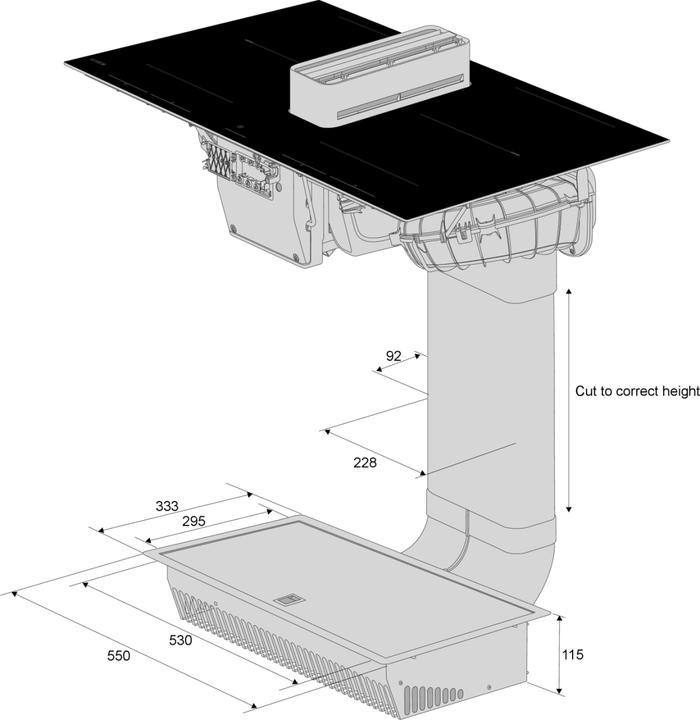 Produktbild Asko Induktionskochfeld 80 mit Dunstabzug, Celsius°Cooking HIHD 854GF Schwarz glänzend (83 cm, Elektrokochfeld)