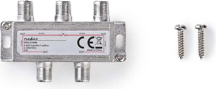 Immagine prodotto Nedis Splitter satellitare | 5 - 2400 MHz | 11,5 dB | Numero di ingressi: 1 | Numero di uscite: 4 | I (CAT5)