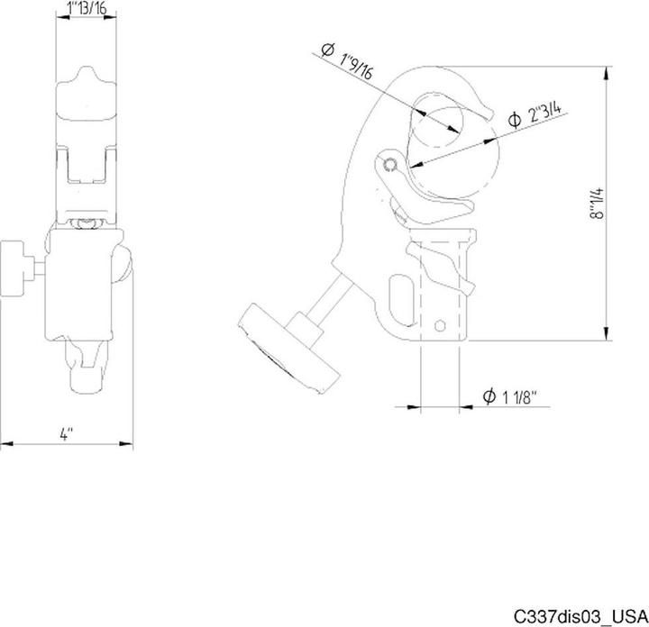 Valeurs nutritives et ingrédients Avenger Quick Action Junior Clamp mit 28 mm Sockel (Pince de pied)