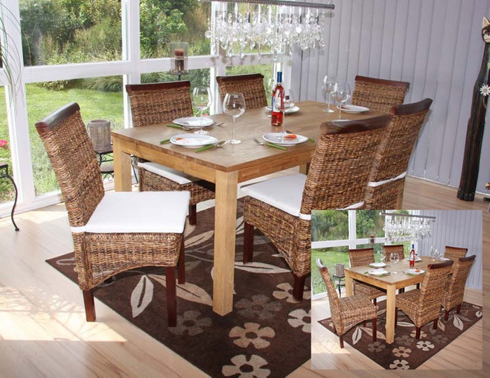 Image du produit Mendler 6x Chaise en osier banane tressée - clair