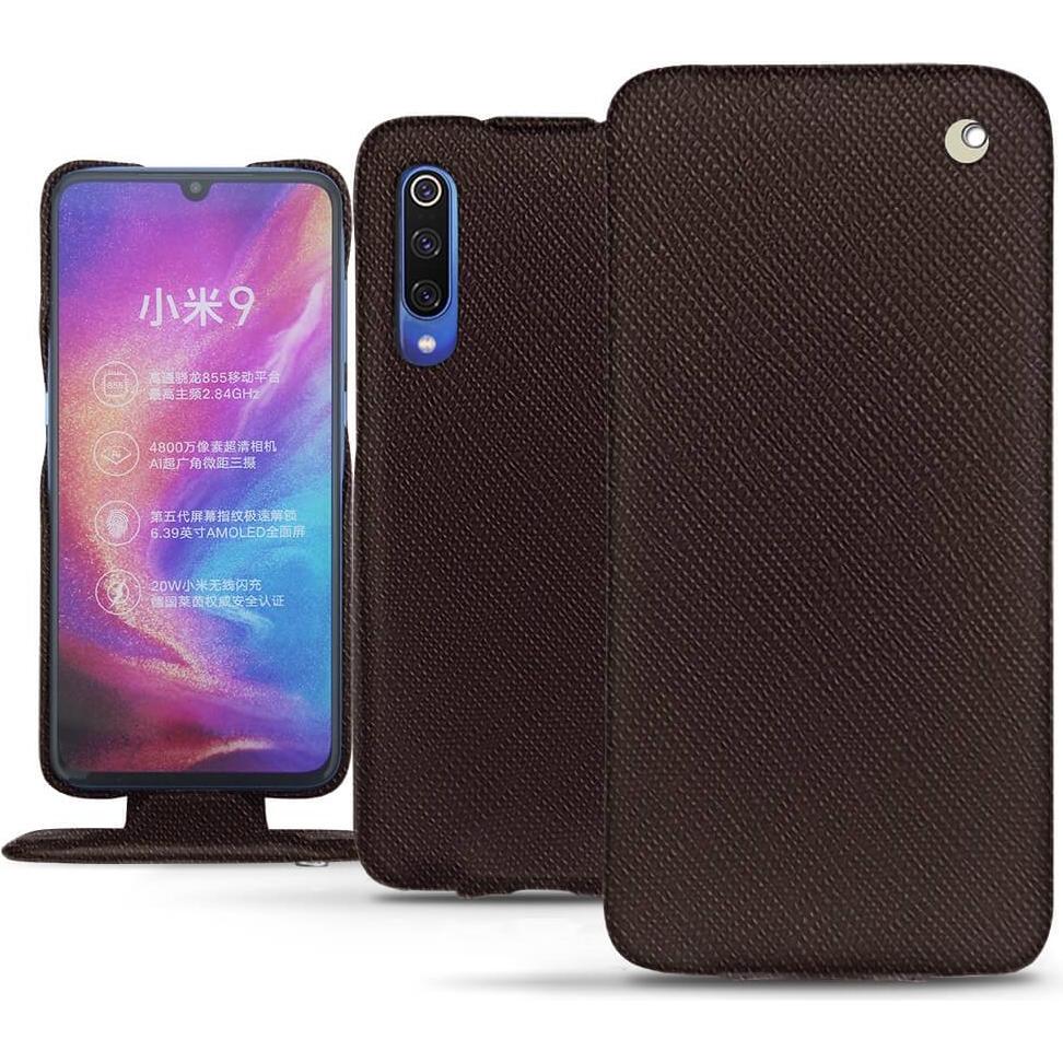 Noreve Lederschutzhülle vertikal (Xiaomi Mi 9), Smartphone Hülle, Braun