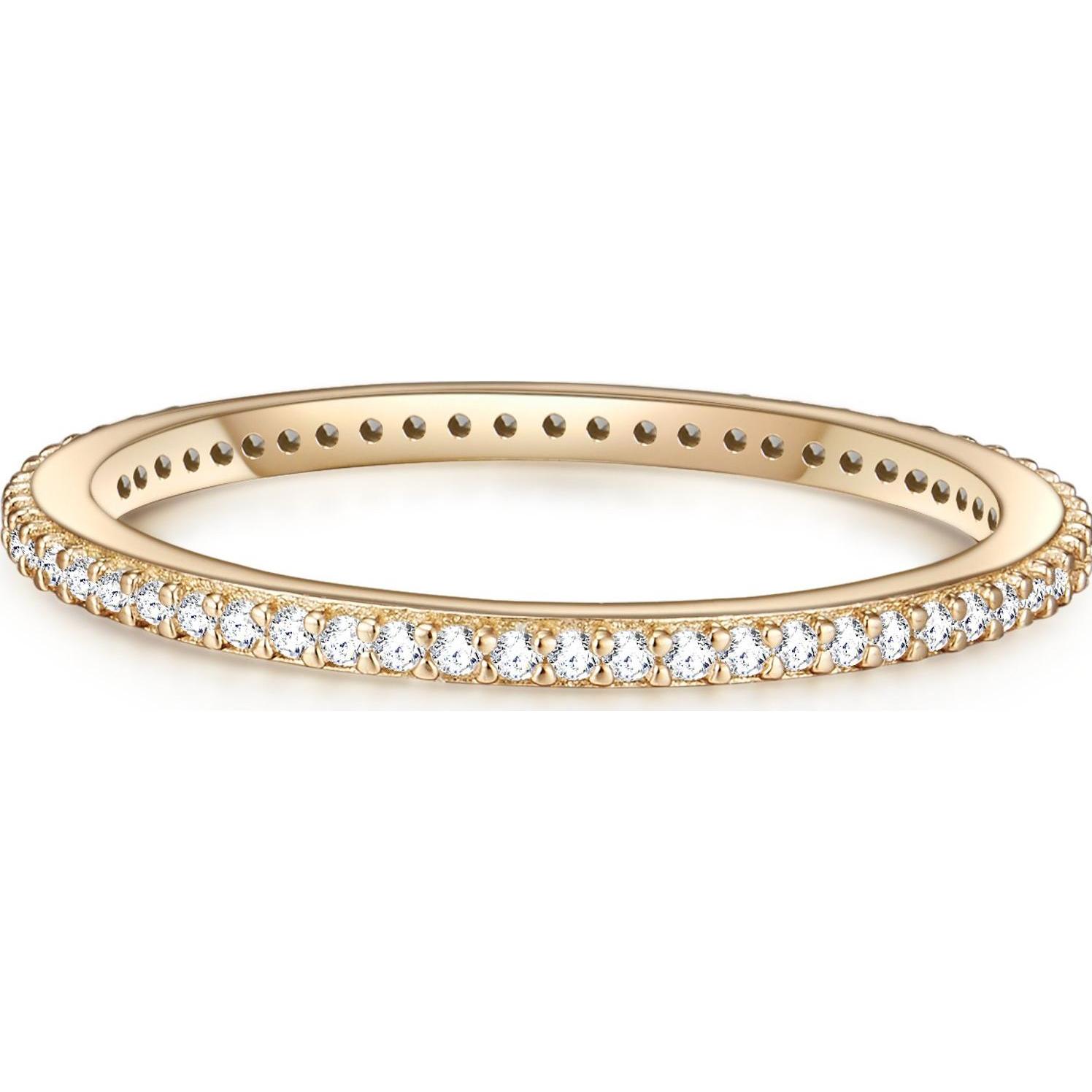 Glanzstücke München, Ring, Damen Sterling Silber Zirkonia gelbgold - 6096, (54, 925 Silber)
