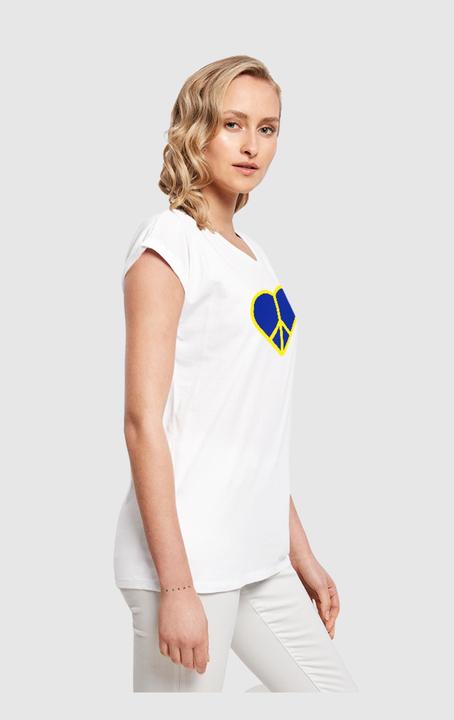 Produktbild Merchcode Ladies Peace - Heart Peace Extended Shoulder T-Shirt - 161405 (XL)