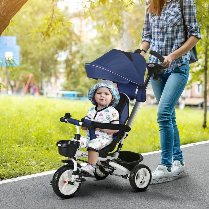 Produktbild Swisshandel24 6in1 Dreirad Schubstange Kinderdreirad, 1-5 Jahre, Blau
