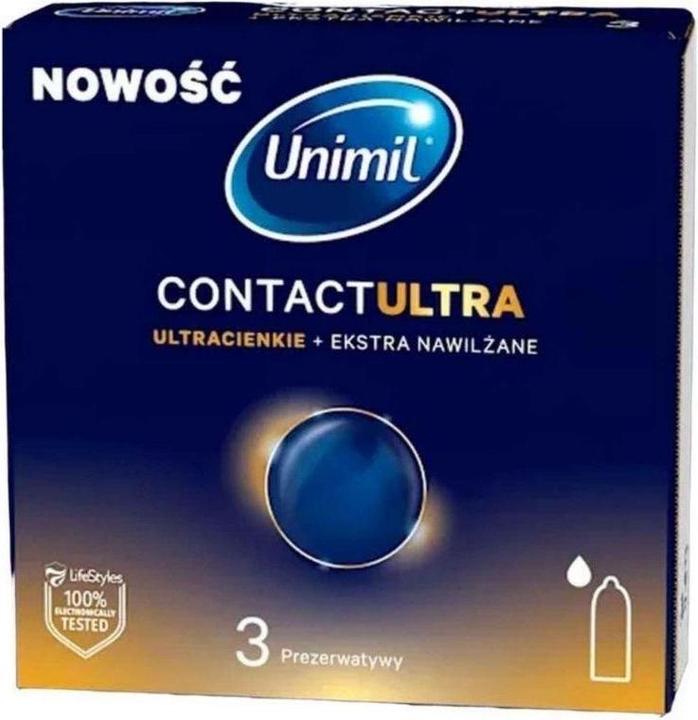 Unimil Kontakt Ulra ultracienkie nawilżane prezerwatywy 3szt. (3 Stk.)
