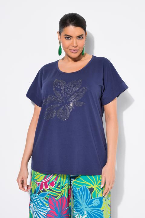 Produktbild Ulla Popken T-Shirt, Blüte, oversized, Rundhals, Halbarm (58)
