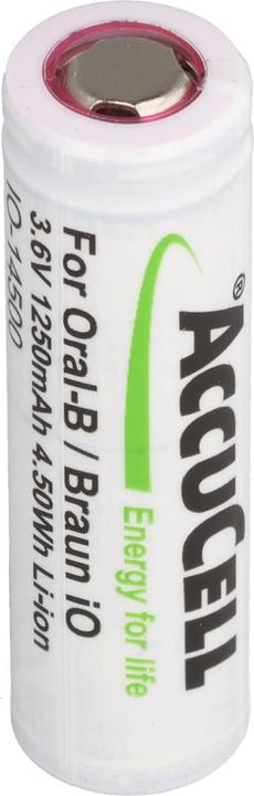 AccuCell 1250mAh Premium Akku komaptibel für Braun IO 6, 7, 8, 9, 10, 3,7 Volt, 48,8x14,1mm (14500, 1250 mAh)