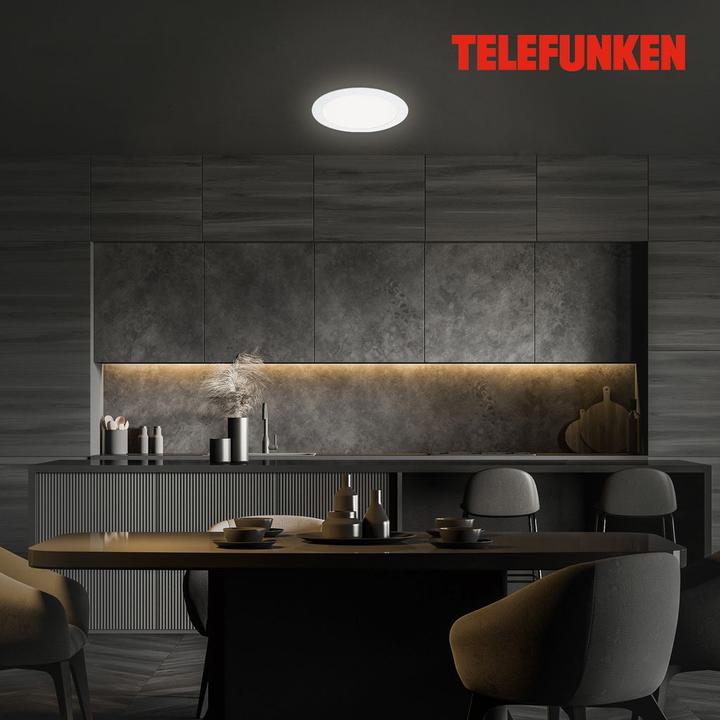 Actual product image Telefunken LED recessed light dimmable IP23 WiFi RGBW 12W 1200 lm warm white - daylight white round white (1200 lm)