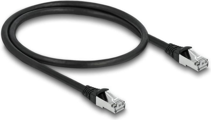 Actual product image Delock RJ45 network cable Cat.6A S/FTP PUR Outdoor 0.5 m black (S/FTP, CAT6a, 0.50 m)