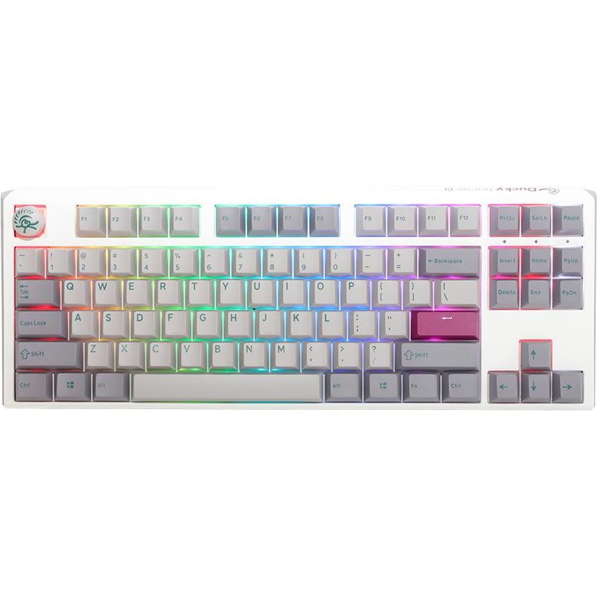 Ducky One 3 Mist Grey TKL Gaming Tastatur, RGB LED - MX-Silent-Red (DE, Kabelgebunden), Tastatur, Grau