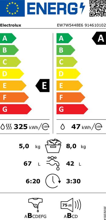 Etichetta energetica Electrolux EW7W5448E6
