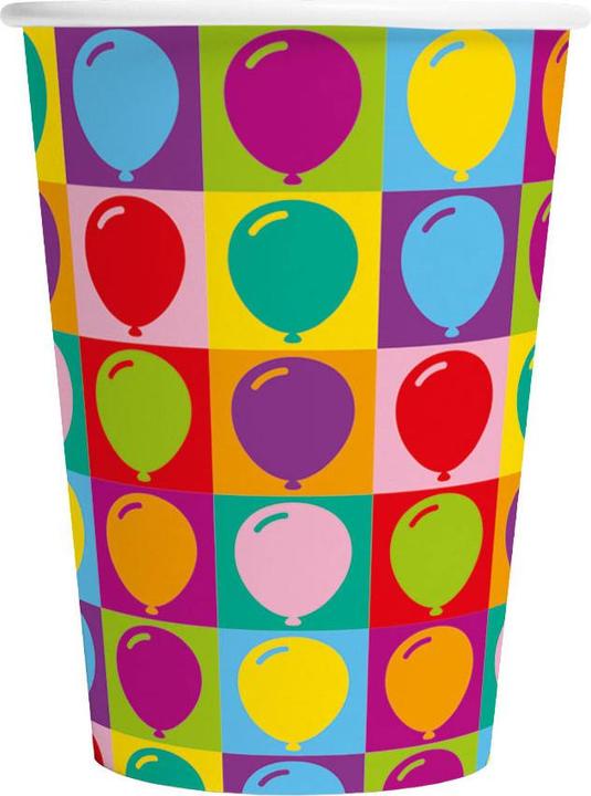 Produktbild Globos Europe Pappbecher 210ml Pop Party - 8 Stück. (8x)