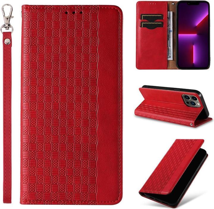 Produktbild Hurtel Magnet Strap Case für Samsung Galaxy S23+ Flip Wallet Mini Lanyard Stand rot (Samsung Galaxy S23+)