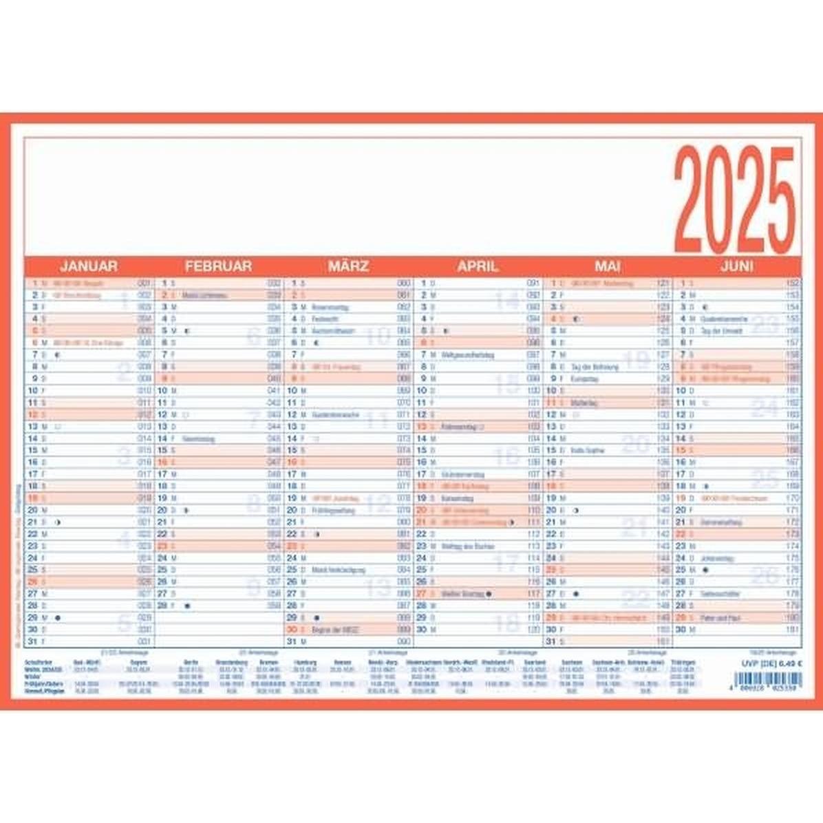 Zettler, Kalender, Arbeitstagekalender (A4, Harter Einband, Deutsch)