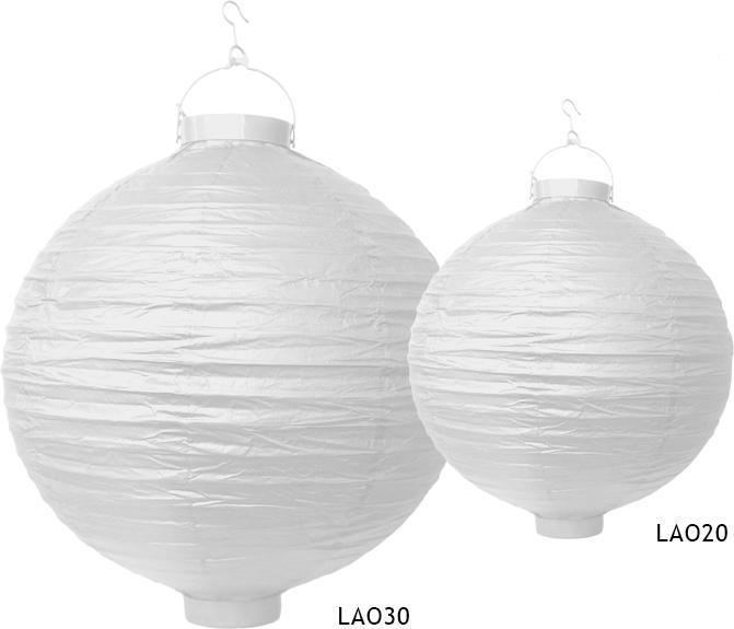 Productafbeelding Partydeco Papieren lantaarn, wit, 20cm (1 pkt / 1 st.) (1 Pcs.)