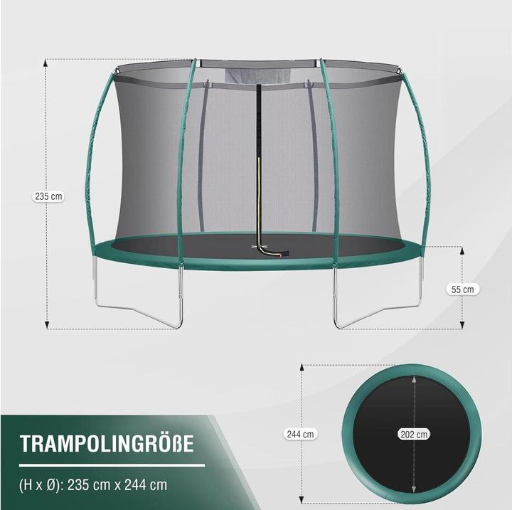 Produktbild Koor Trampolin mit Leiter Ø 244 cm, Durchmesser: 244 (244 cm)