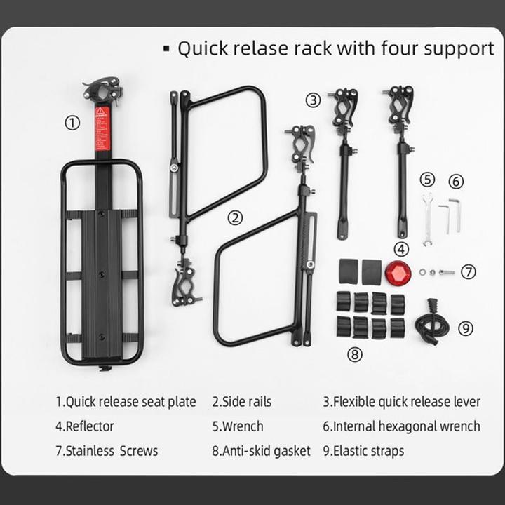 Actual product image Rockbros 33210004001 bicycle rack with shelf - black