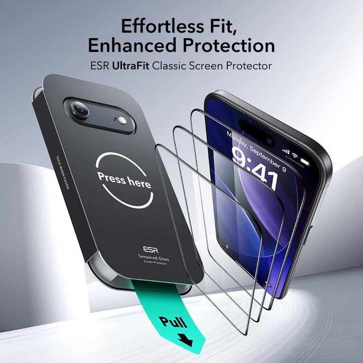 Productafbeelding ESR UltraFit Classic Screen Protector, for iPhone 17 Air, 2 Pack (2 Pcs., Apple iPhone 17)