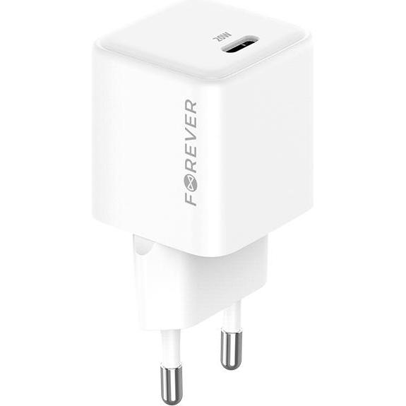 Thumbnail - Forever TC-08-20C GaN PD QC charger 1x USB-C 20W white (20 W), USB Ladegerät, Weiss