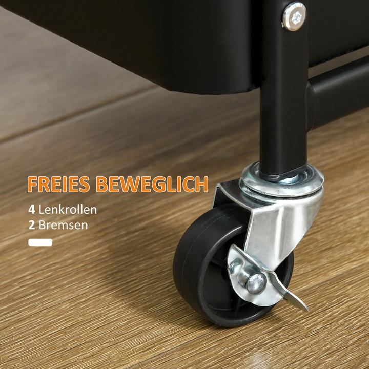 Image du produit Homcom Servierwagen Stahl, Kunststoff Schwarz