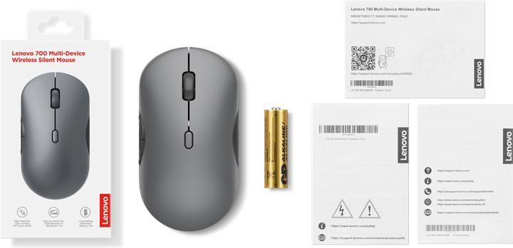 Produktbild Lenovo 700 Multi-Device Wireless Silent Mouse Luna Grey (P) (Kabellos)