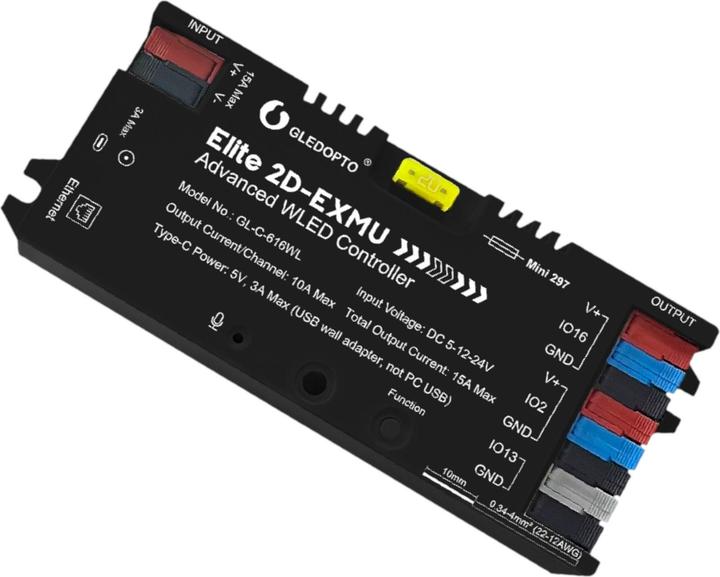 Image du produit Gledopto ESP32 Advanced WLED Controller 15A 5-24V GL-C-616WL mit Ethernet