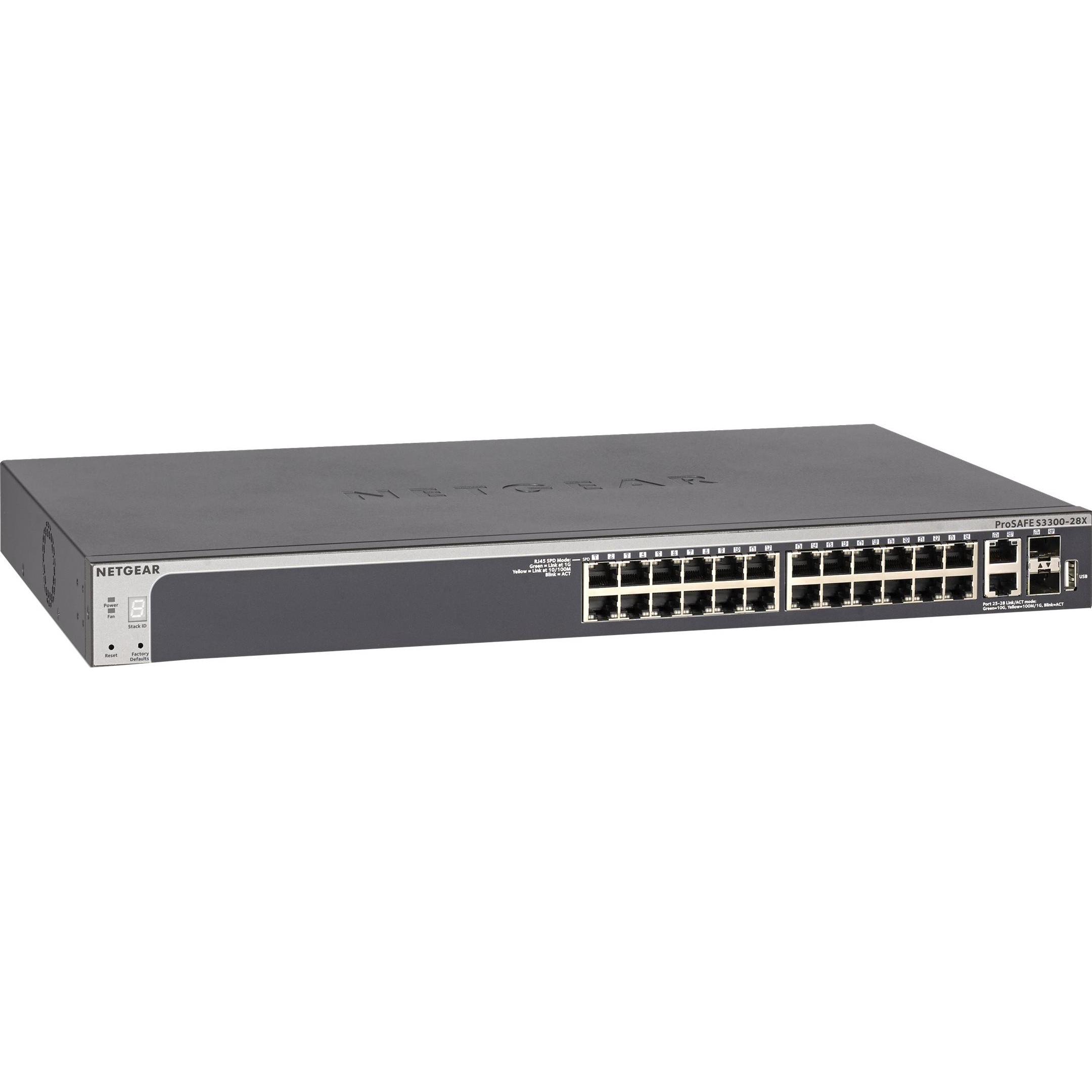 Netgear 24 Port Gigabit Smart Switch, non-PoE, w (28 Ports), Netzwerk Switch, Schwarz