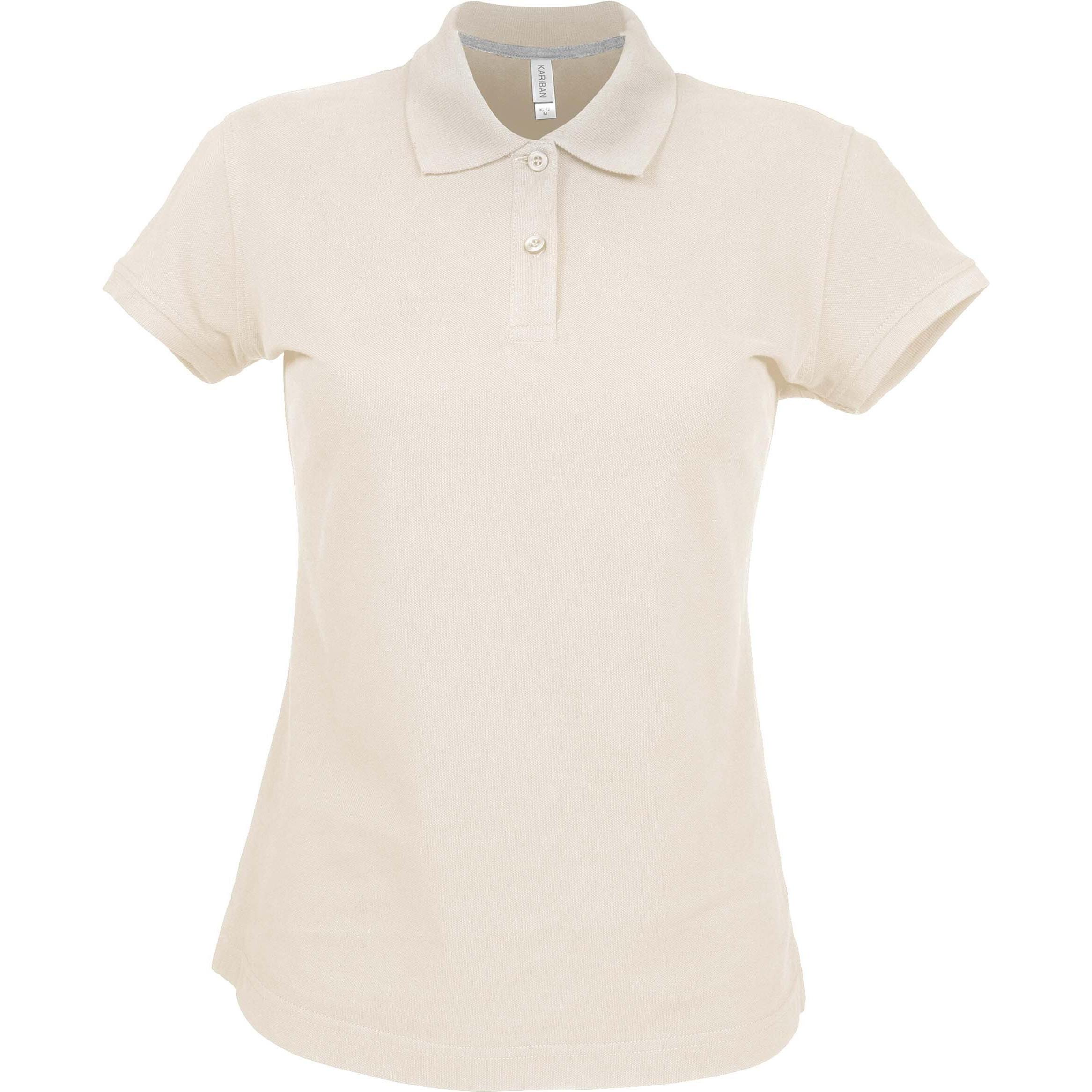 Kariban, Damen, Shirt, Damen Polo mit kurzen Ärmeln, Beige, (XL)
