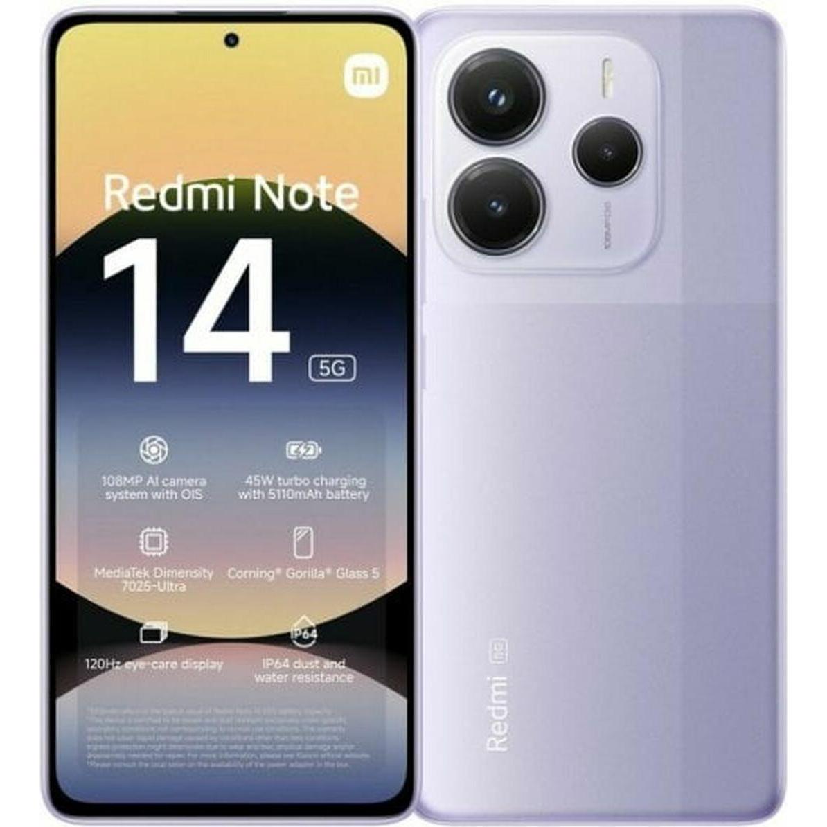 Xiaomi Redmi Note 14 (256 GB, Lavender Purple, 6.67", 5G), Smartphone, Violett