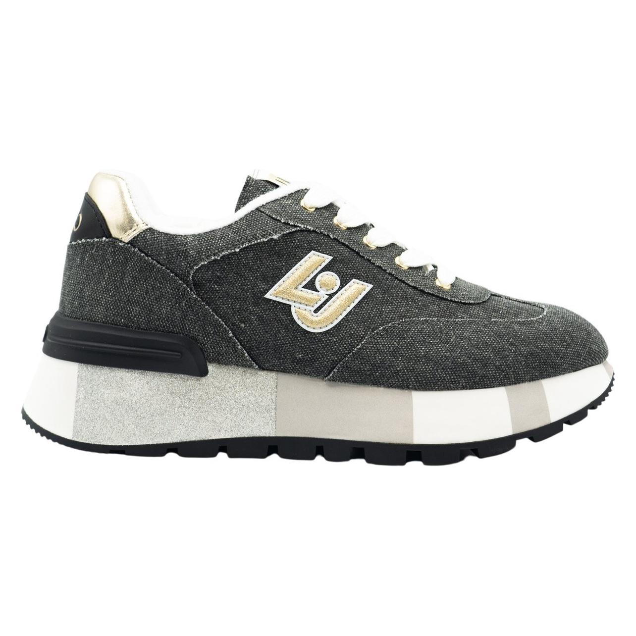 Liu Jo, Vrouwen, Sneakers, Amazing 27 Lurex Dames Sneakers - Black/White - Maat 38, Zwart, (38)