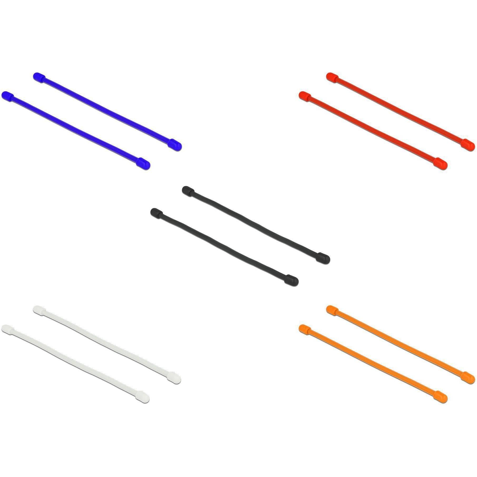Delock, Kabelbinder, Kabelbinder 80mm x 4mm Mehrfarbig, 10 Stück (Klettkabelbinder, 80 mm, 10 Stk.)