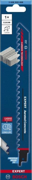 Immagine prodotto Bosch Professional Zubehör Expert Aerated Concrete S 1141 HM lama per sega alternata, 1 pezzo