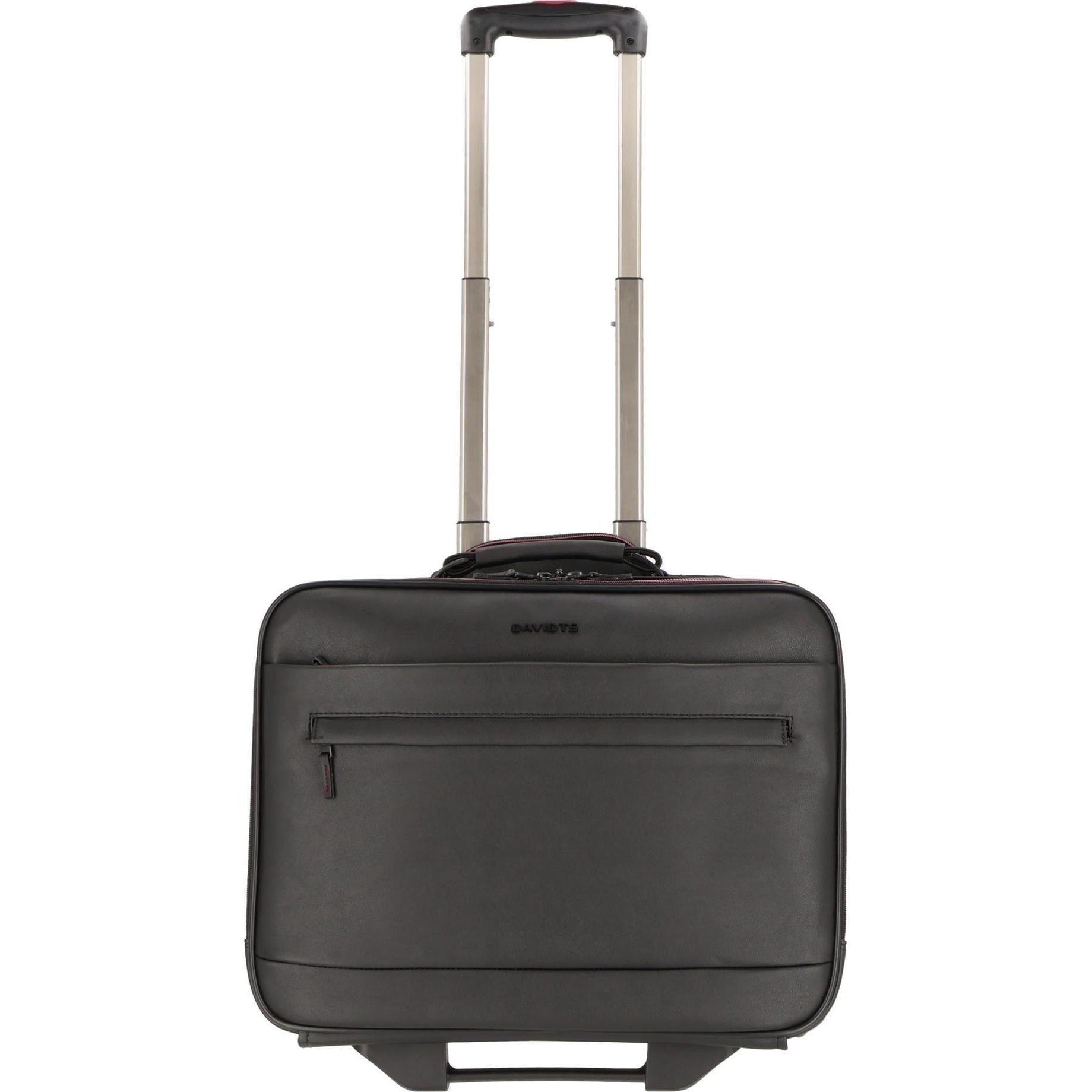 Davidts, Koffer, 282 2 Rollen Businesstrolley 39 cm Laptopfach, Schwarz, (40 l, Handgepäck (bis 50l))