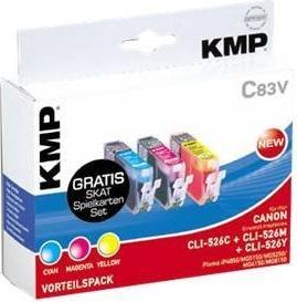 Produktbild KMP C83V Vorteilspack C/M/Y kompatibel mit Canon CLI-526 (M, C, Y)
