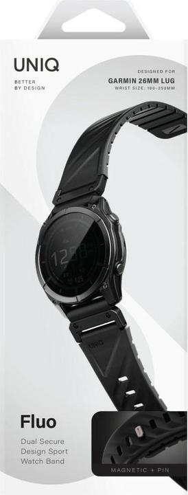 Produktbild Uniq Fluo Strap for Garmin 26mm Black (26 mm, Edelstahl, Kunststoff, Silikon)