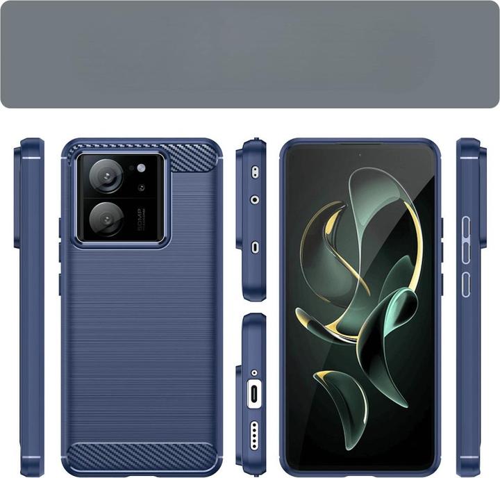 Image du produit Cover-Discount Xiaomi 13T / 13T Pro - Housse métallique aspect carbone bleu (Xiaomi 13T)