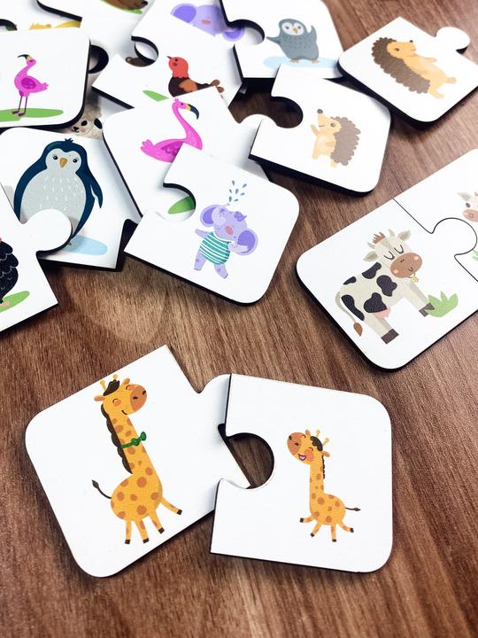 Activity Board Puzzle 2 Stück Jigsaw, Bildungsmaterial, Homeschool Vorschule Karten, Tiere Matching Game