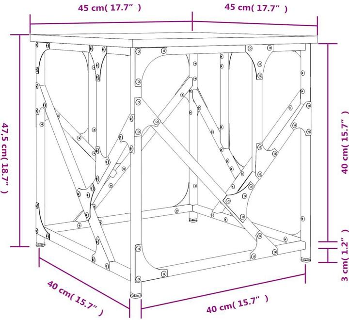 Image du produit vidaXL Couchtisch (45 x 45 x 47.50 cm)