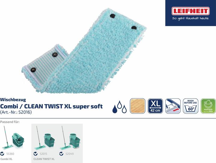 Produktbild Leifheit Wischbezug CLEAN TWIST XL / Combi XL super soft 2er (2 Stk.)