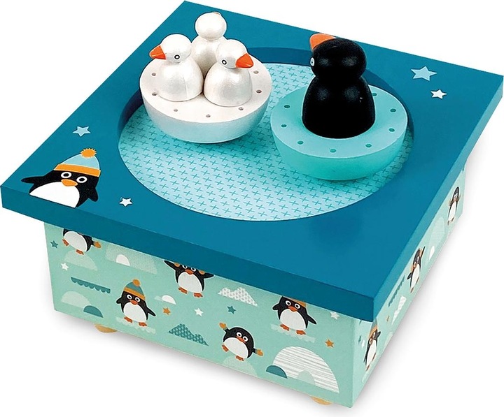 Actual product image Trousselier Music box with dancing penguins, magnetic