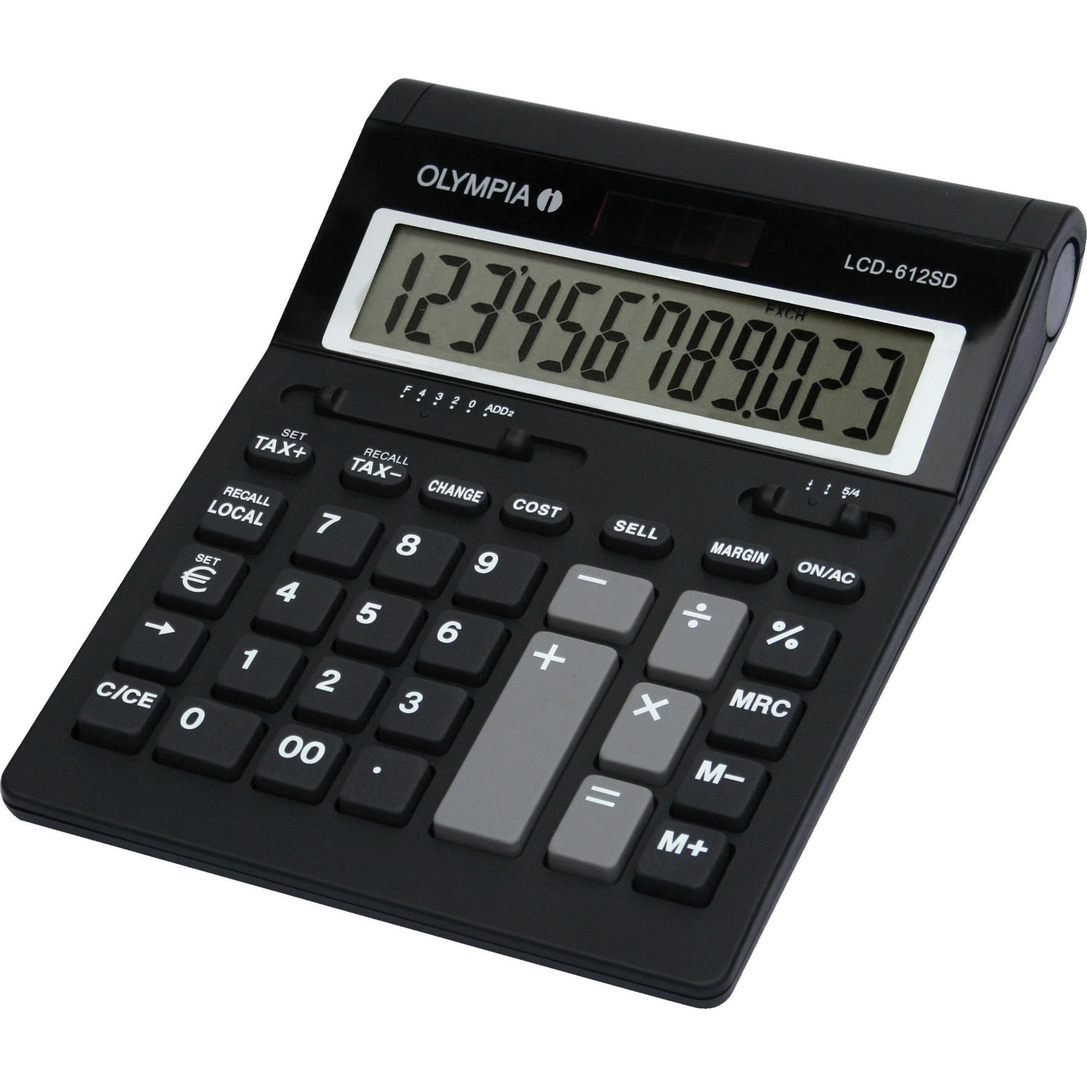 Olympia, Taschenrechner, LCD 612 Sd (Solarzellen, Batterien)