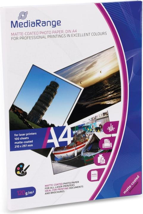 Immagine prodotto MediaRange Carta fotografica (120 g/m², A4, 100 pz.)
