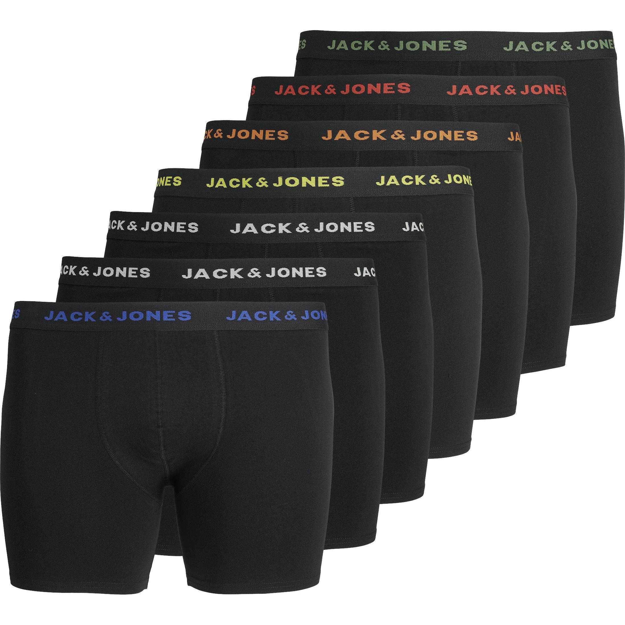 Jack & Jones, Herren, Unterhosen, Jacbasic Trunks 7 Pack Noos Pls, Schwarz, (5XL, 7er Pack)