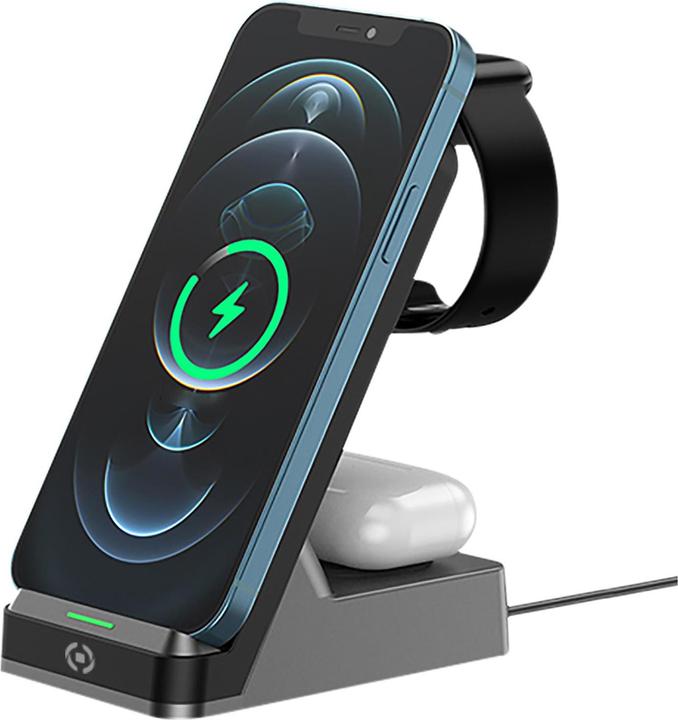 Actual product image Celly Universal Wireless Charging Wlstand3in1bk 3in1 Black (15 W)