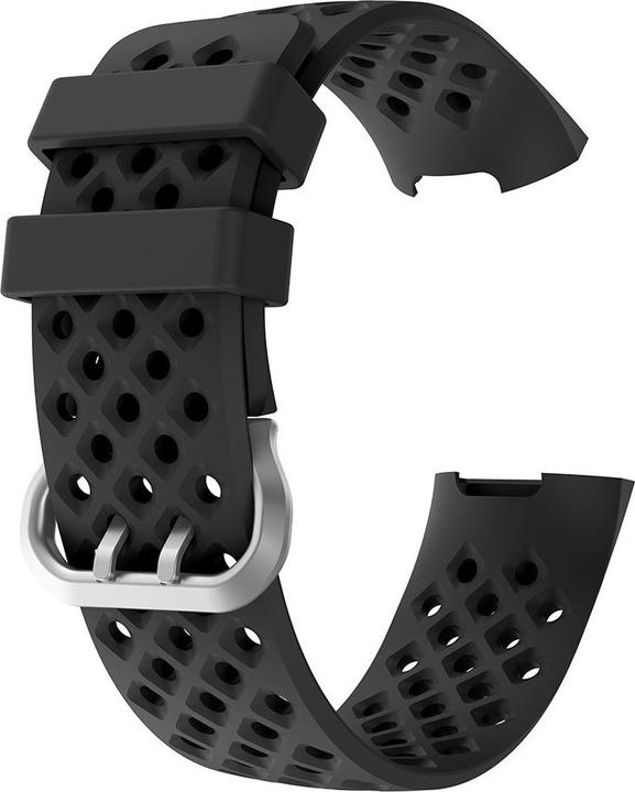 Immagine prodotto Cover-Discount Fitbit Charge - braccialetto sportivo in silicone perforato nero (Silicone, Charge 4, Charge 3)