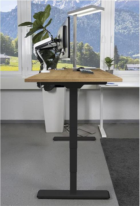 Image du produit Contini höhenverstellbarer Bürotisch 1.4x0.8m Eiche / Gestell schwarz